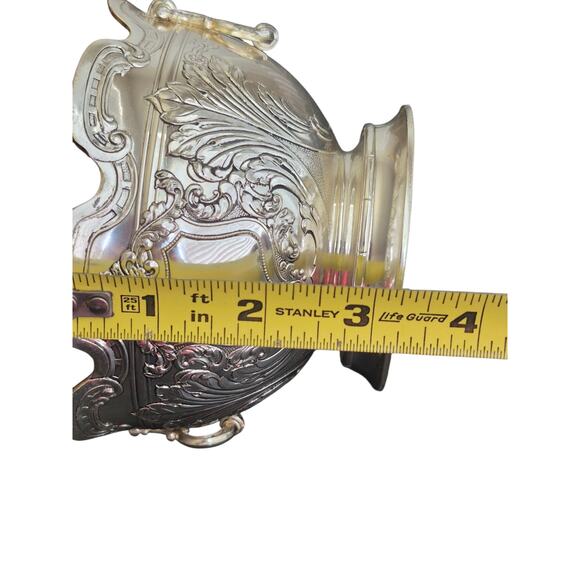 Vintage Silver Plated Ornate Candy Dish with 2 Handles  Japan Tarnish Resistant - Picture 10 of 10